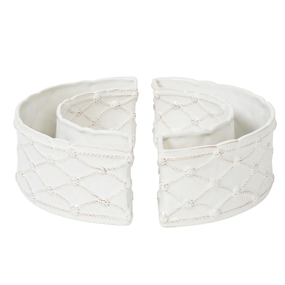 Juliska Dinnerware|Berry & Thread Petite Parterre Garden Half Circle Vase, Set of 2 in Whitewash