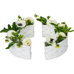 Juliska Dinnerware|Berry & Thread Petite Parterre Garden Half Circle Vase, Set of 2 in Whitewash