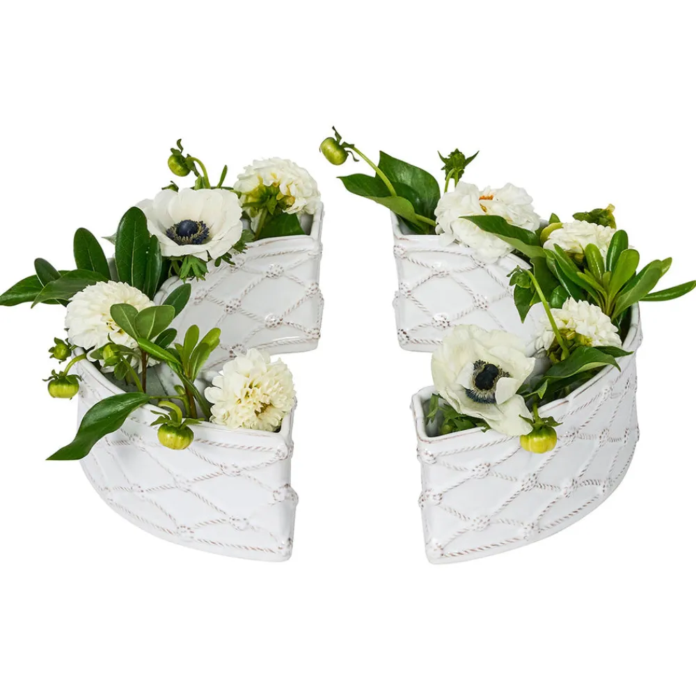 Juliska Dinnerware|Berry & Thread Petite Parterre Garden Half Circle Vase, Set of 2 in Whitewash