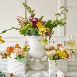 Juliska Dinnerware|Berry & Thread Petite Parterre Garden Half Circle Vase, Set of 2 in Whitewash