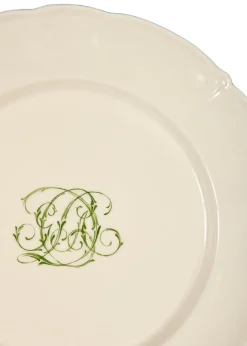 Laboratorio Paravicini Dinnerware|Bespoke Flourished Plate with Cursive Monogram, Set of 12