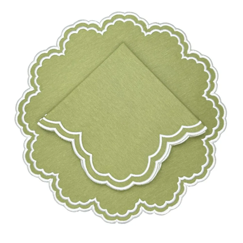 Flying Sheep Country Place Settings & Linens|Bettina Napkin in Sage, Set of 4