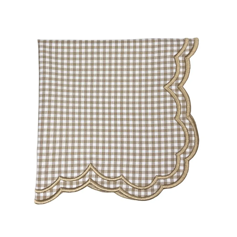 Flying Sheep Country Place Settings & Linens|Bettina Napkin in Wheat Gingham, Set of 4