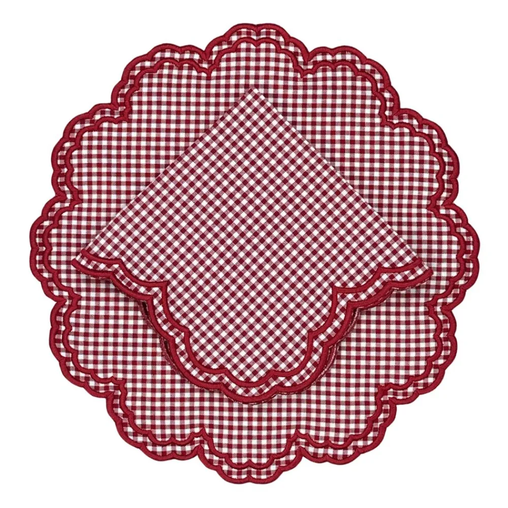 Flying Sheep Country Place Settings & Linens|Bettina Napkin Red Gingham, Set of 4