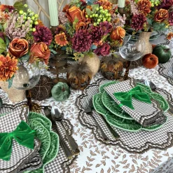 Flying Sheep Country Place Settings & Linens|Bettina Placemat in Cocoa Gingham, Set of 4