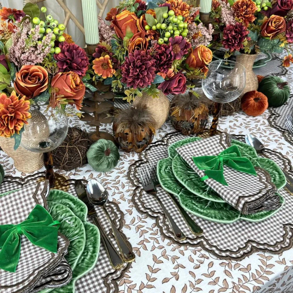 Flying Sheep Country Place Settings & Linens|Bettina Placemat in Cocoa Gingham, Set of 4