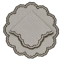 Flying Sheep Country Place Settings & Linens|Bettina Placemat in Cocoa Gingham, Set of 4