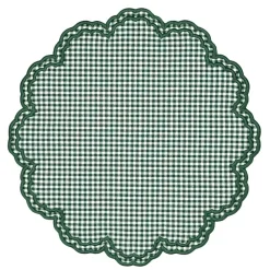 Flying Sheep Country Place Settings & Linens|Bettina Placemat in Dark Green Gingham, Set of 4