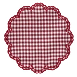 Flying Sheep Country Place Settings & Linens|Bettina Placemat in Red Gingham, Set of 4