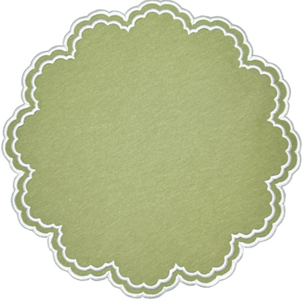 Flying Sheep Country Place Settings & Linens|Bettina Placemat in Sage, Set of 4