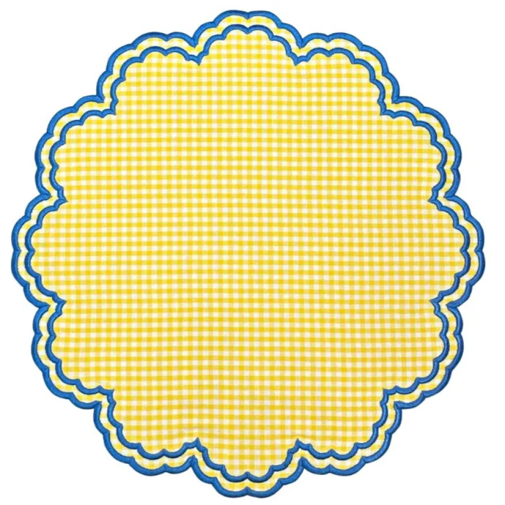 Flying Sheep Country Place Settings & Linens|Bettina Placemat in Yellow Gingham, Set of 4