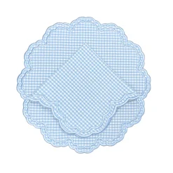 Flying Sheep Country Place Settings & Linens|Bettina-Gingham Napkin in Blue, Set of 4