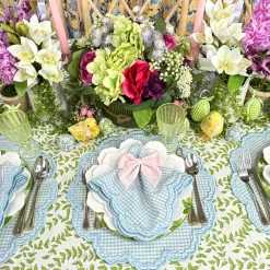 Flying Sheep Country Place Settings & Linens|Bettina-Gingham Placemat in Blue, Set of 4