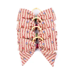 Maria Louise Cottage Place Settings & Linens|Bistro Charm Napkin Rings in Red, Set of 4