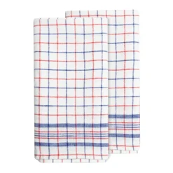 Caravan Place Settings & Linens|Bistro Tea Towel in Blue & Red, Set of 2
