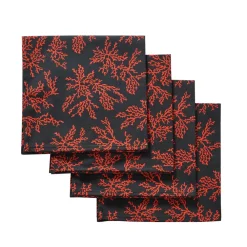Chefanie Place Settings & Linens|Black Coral Napkins, Set of 4