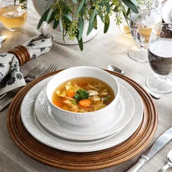 Juliska Place Settings & Linens|Blenheim Oak Place Setting in Whitewash, Set of 16