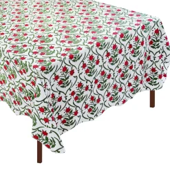 Chefanie Place Settings & Linens|Block Print Noel Tablecloth