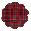 TriChi Design Place Settings & Linens|Bloom Red Tartan Napkin and Placemat, Set of 2