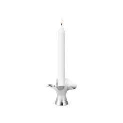 Georg Jensen Candles|Bloom Taper Candleholder Steel, Set of 2