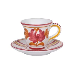 Cabana Dinnerware|Blossom Espresso Cup and Saucer in Yellow