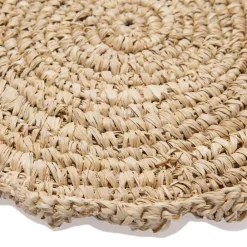 Caravan Place Settings & Linens|Blossom Natural Round Placemat Flower, Set of 4