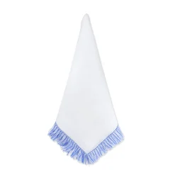 Chefanie Place Settings & Linens|Blue & White Fringe Dinner Napkins, Set of 4