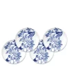 Caskata Dinnerware|Blue Arbor Birds Canapé Plates Boxed, Set of 4