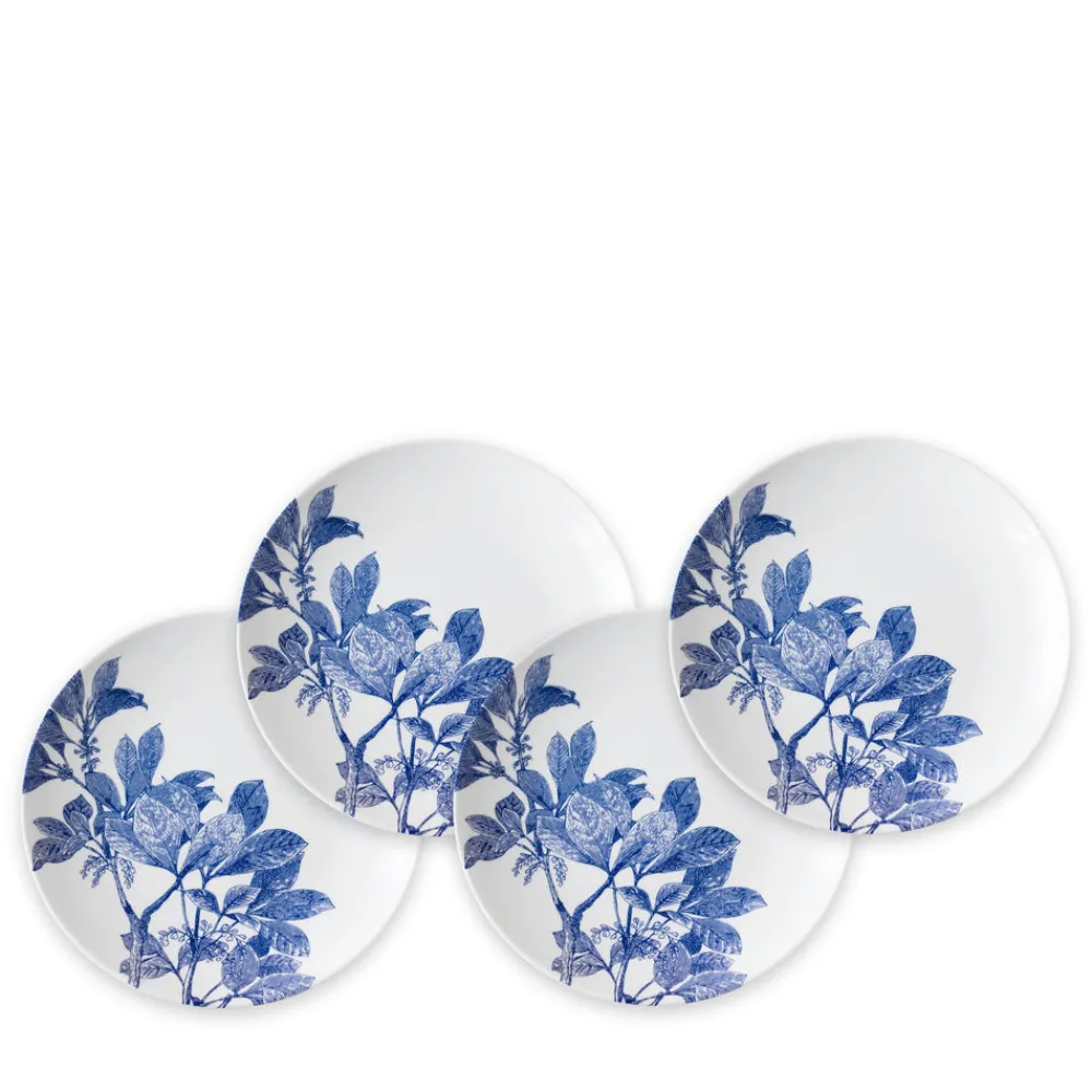 Caskata Dinnerware|Blue Arbor Canapé Plates Boxed, Set of 4