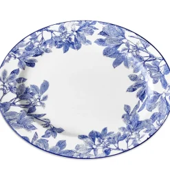 Caskata Dinnerware|Blue Arbor Large Oval Rimmed Platter