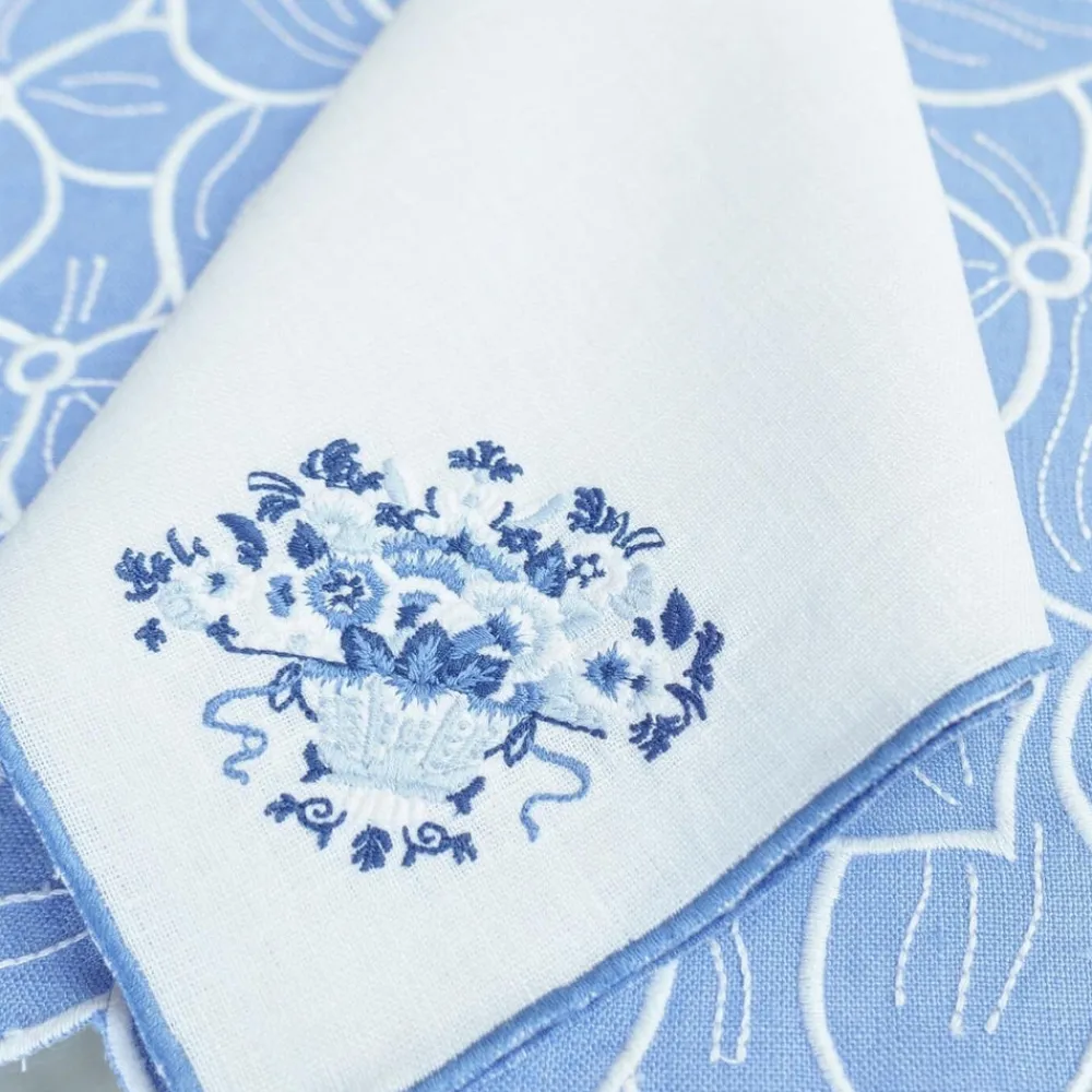 Chefanie Place Settings & Linens|Blue Basket Dinner Napkins, Set of 4