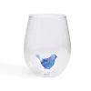 Two's Company Glassware|Blue Bird Stemless Wine Glass