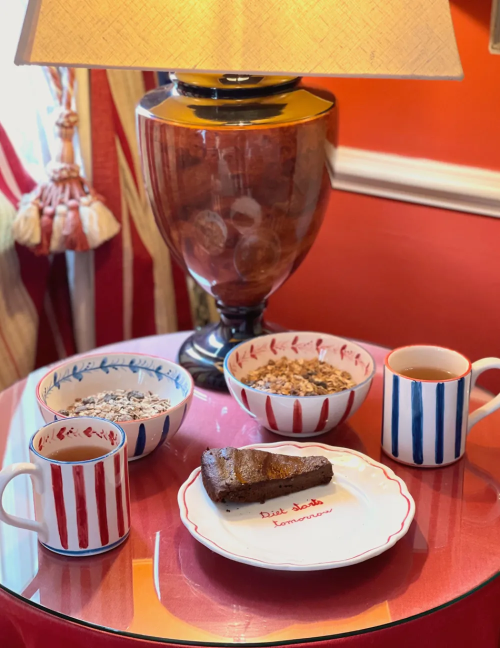 Sveva's Home Dinnerware|Blue Ceramic Mugs, Set of 6