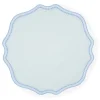 TriChi Design Place Settings & Linens|Blue Dotted White Linen Placemat, Set of 4