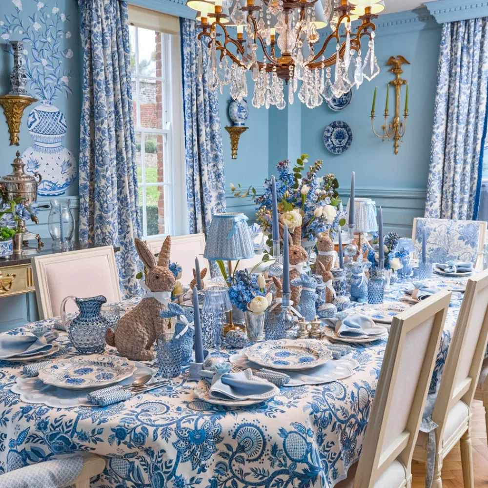 Mrs. Alice Place Settings & Linens|Blue Elizabeth Tablecloth