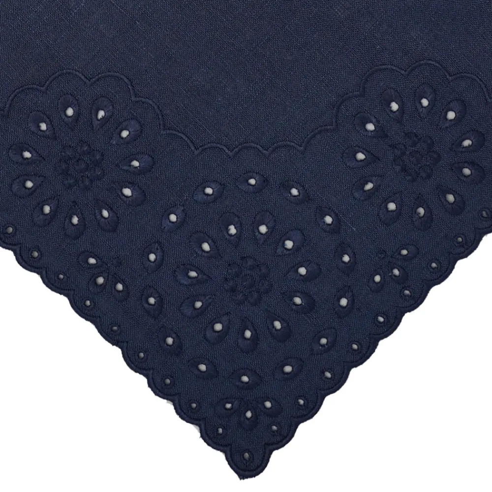 Chefanie Place Settings & Linens|Blue Eyelet Dinner Napkins, Set of 4