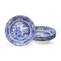 Spode Dinnerware|Blue Italian Ascot Cereal Bowls, Set of 4