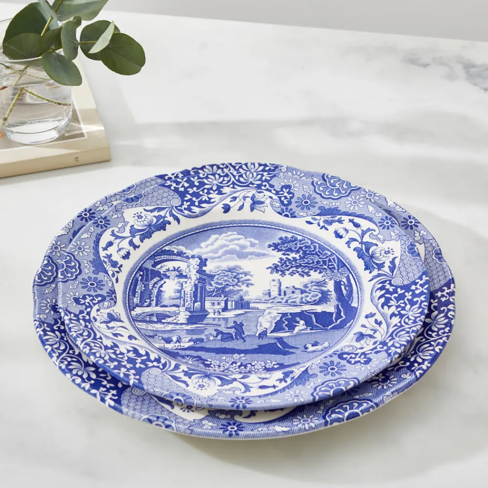 Spode Dinnerware|Blue Italian Luncheon Plates, Set of 4