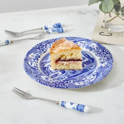 Spode Dinnerware|Blue Italian Pastry Forks, Set of 6
