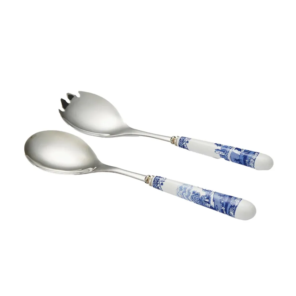 Spode Dinnerware|Blue Italian Salad Servers, Set of 2