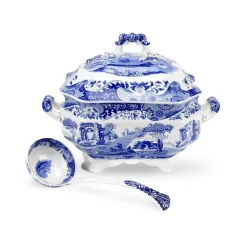 Spode Dinnerware|Blue Italian Soup Tureen with Ladle
