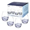 Spode Glassware|Blue Italian Stemless Glasses, Set of 4