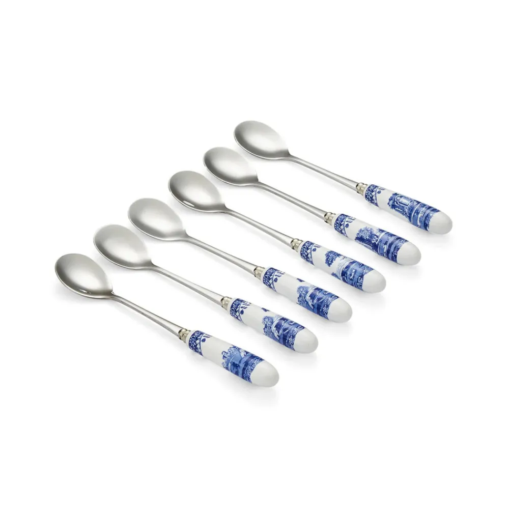 Spode Dinnerware|Blue Italian Teaspoons, Set of 6