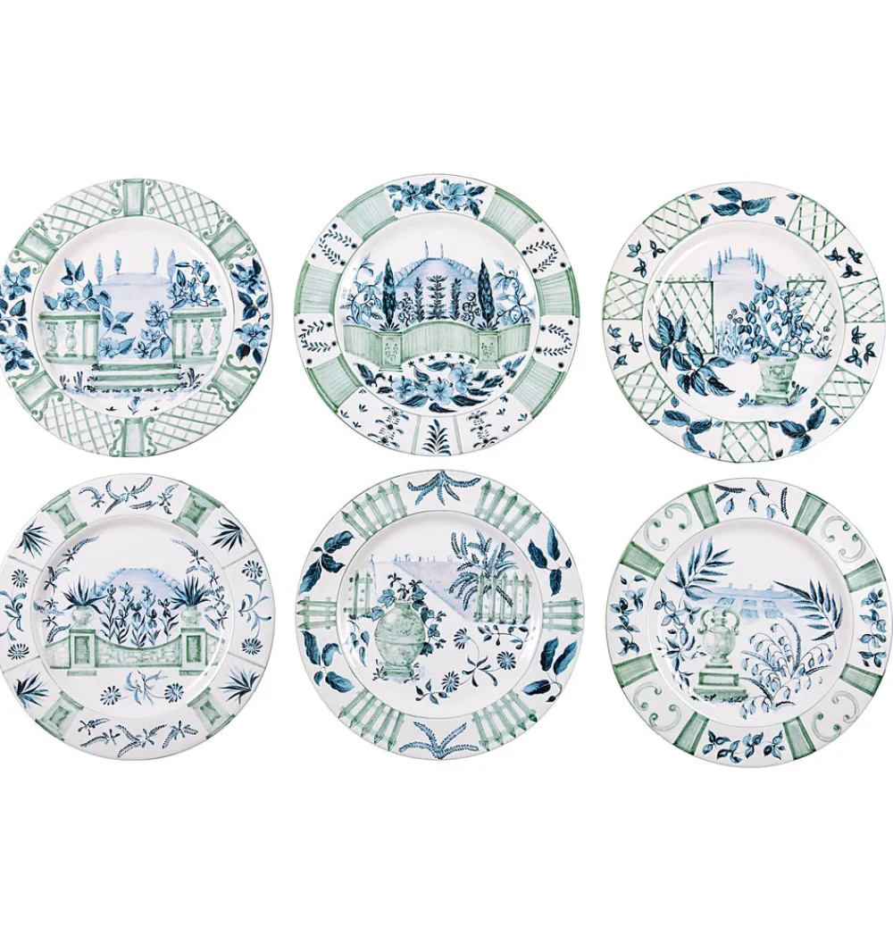 Laboratorio Paravicini Dinnerware|Blue Italian Views Plates Collection, Set of 6