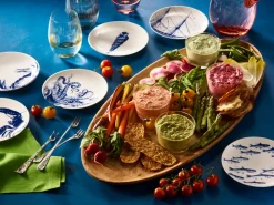 Caskata Dinnerware|Blue Lucy Canape Plates Boxed, Set of 4