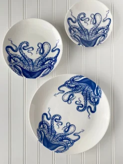 Caskata Dinnerware|Blue Lucy Canape Plates Boxed, Set of 4