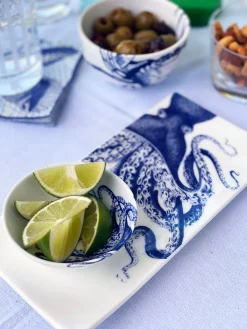 Caskata Dinnerware|Blue Lucy Snack Bowl