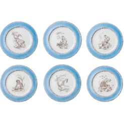 Laboratorio Paravicini Dinnerware|Blue Monkey Dessert Plates, Set of 6