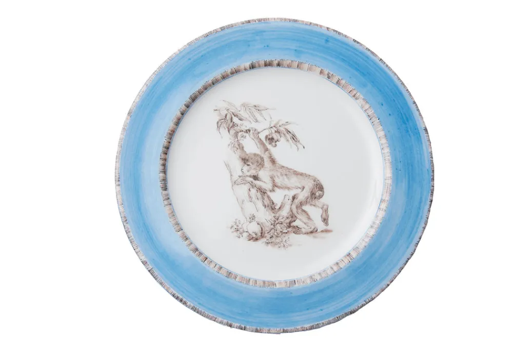 Laboratorio Paravicini Dinnerware|Blue Monkey Dessert Plates, Set of 6