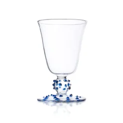 Issy Granger Glassware|Blue Pom Wine Glass